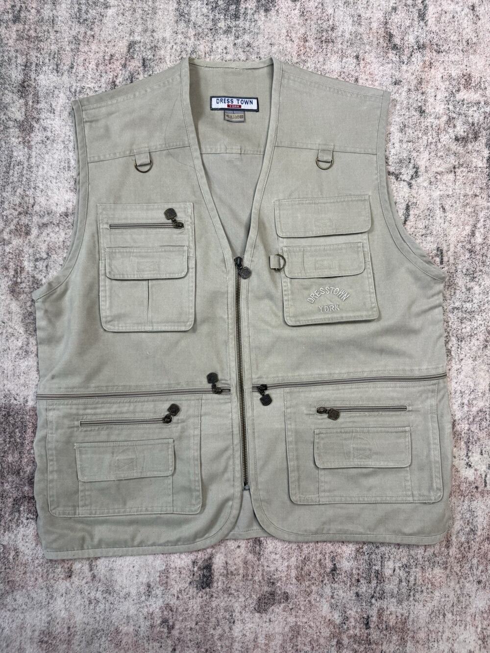 VTG 80’s Dress Town York Zippered Vest L Hunting Fishing Gorpcore Hiking Travel
